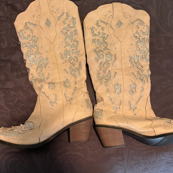 Sparkling light pink cowgirl sparkle boots - Picture 1 of 2